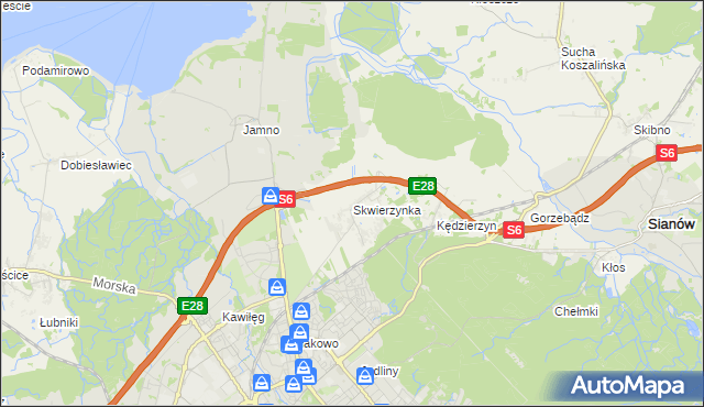 mapa Skwierzynka, Skwierzynka na mapie Targeo