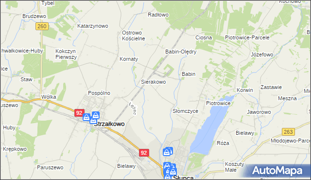 mapa Słomczyce-Parcele, Słomczyce-Parcele na mapie Targeo