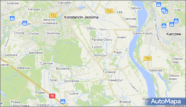 mapa Słomczyn gmina Konstancin-Jeziorna, Słomczyn gmina Konstancin-Jeziorna na mapie Targeo