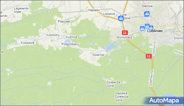 mapa Solarnia gmina Pawonków, Solarnia gmina Pawonków na mapie Targeo