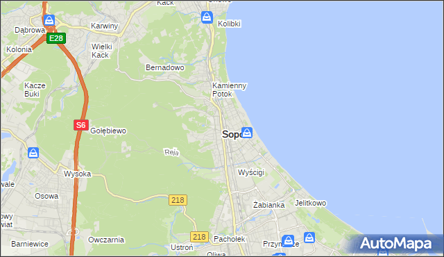 mapa Sopotu, Sopot na mapie Targeo