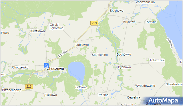 mapa Starbienino, Starbienino na mapie Targeo