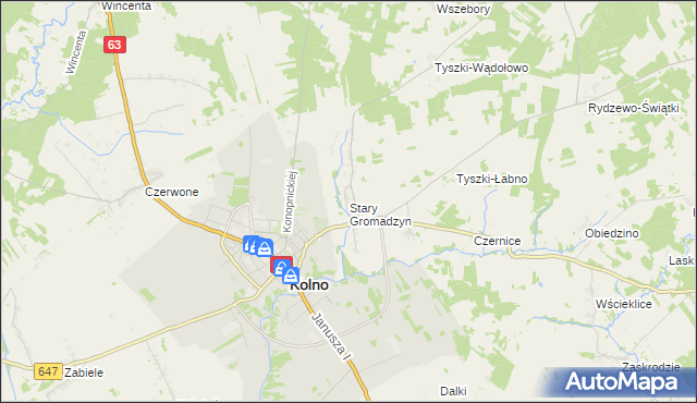 mapa Stary Gromadzyn, Stary Gromadzyn na mapie Targeo