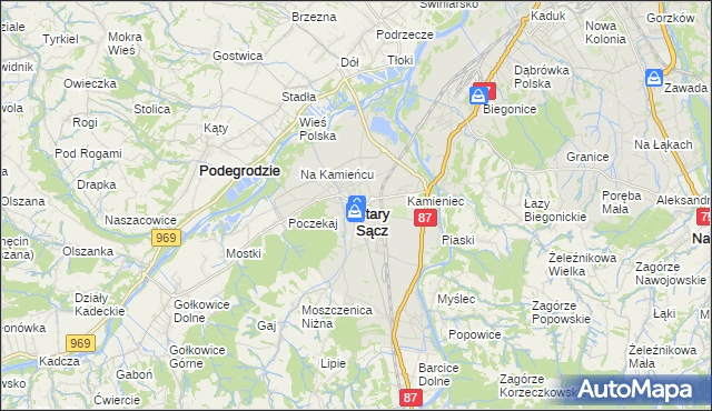 mapa Stary Sącz, Stary Sącz na mapie Targeo