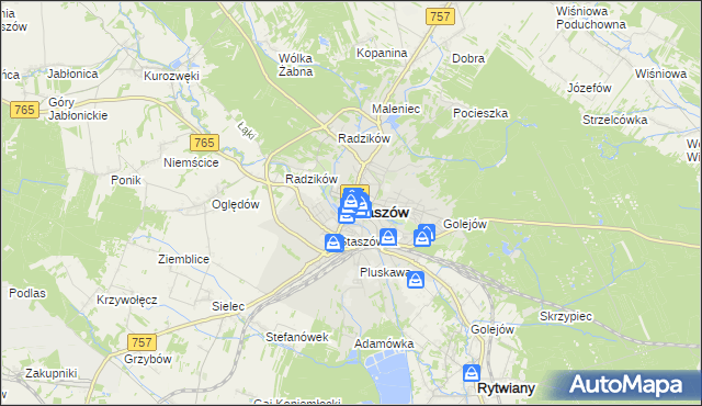 mapa Staszów, Staszów na mapie Targeo