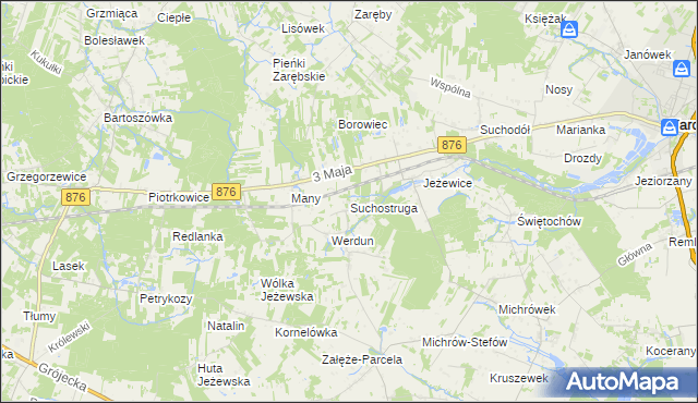 mapa Suchostruga, Suchostruga na mapie Targeo