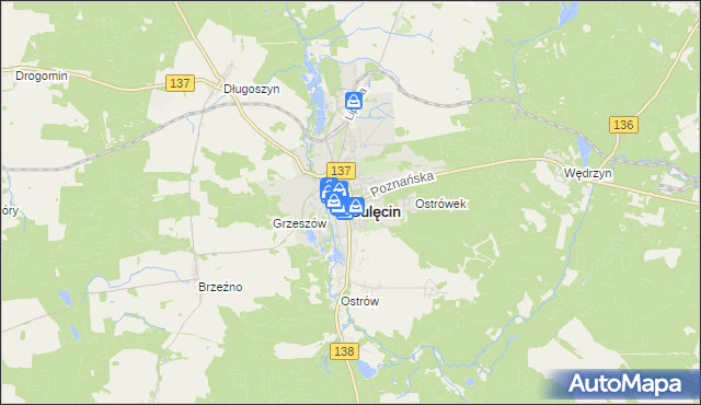 mapa Sulęcin, Sulęcin na mapie Targeo