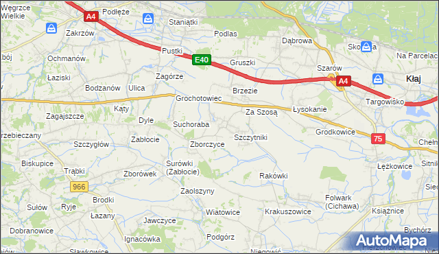 mapa Świątniki Dolne, Świątniki Dolne na mapie Targeo