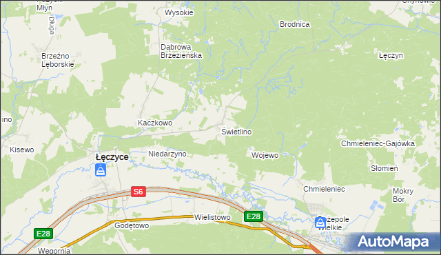 mapa Świetlino, Świetlino na mapie Targeo