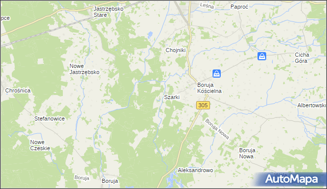 mapa Szarki gmina Nowy Tomyśl, Szarki gmina Nowy Tomyśl na mapie Targeo