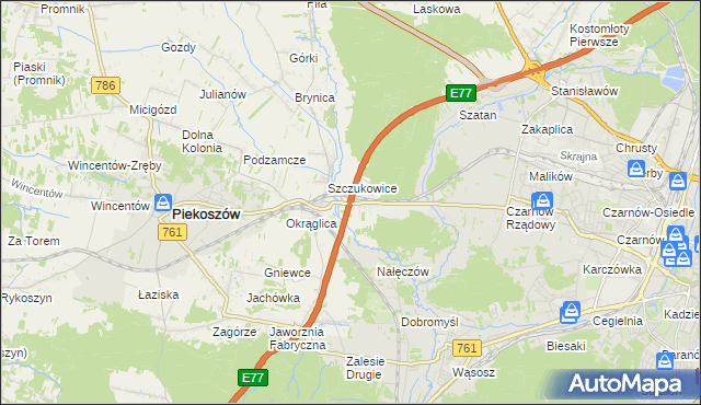 mapa Szczukowskie Górki, Szczukowskie Górki na mapie Targeo