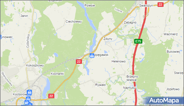 mapa Szpęgawsk, Szpęgawsk na mapie Targeo