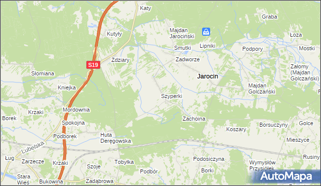 mapa Szyperki, Szyperki na mapie Targeo