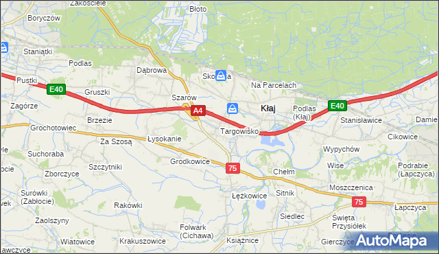 mapa Targowisko gmina Kłaj, Targowisko gmina Kłaj na mapie Targeo