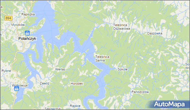 mapa Teleśnica Sanna, Teleśnica Sanna na mapie Targeo