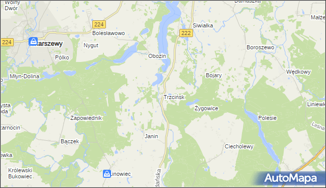 mapa Trzcińsk, Trzcińsk na mapie Targeo