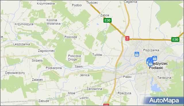 mapa Tuliłów, Tuliłów na mapie Targeo