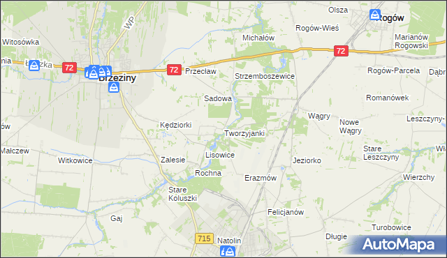 mapa Tworzyjanki, Tworzyjanki na mapie Targeo