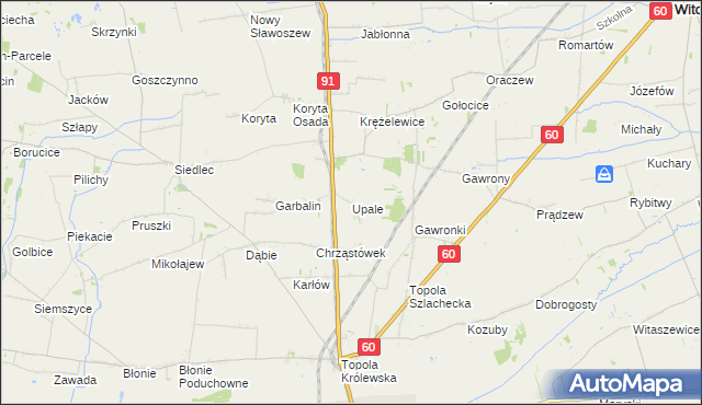 mapa Upale, Upale na mapie Targeo
