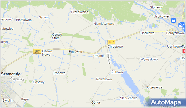 mapa Urbanie, Urbanie na mapie Targeo
