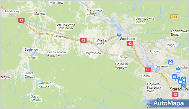 mapa Węglów, Węglów na mapie Targeo