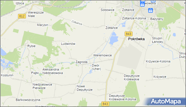 mapa Weremowice, Weremowice na mapie Targeo