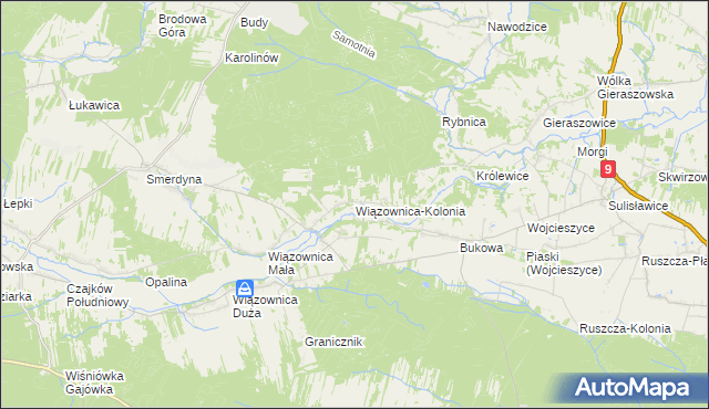 mapa Wiązownica-Kolonia, Wiązownica-Kolonia na mapie Targeo