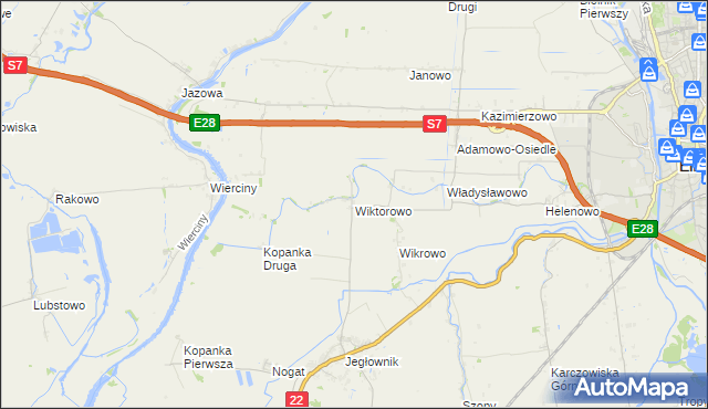 mapa Wiktorowo gmina Gronowo Elbląskie, Wiktorowo gmina Gronowo Elbląskie na mapie Targeo