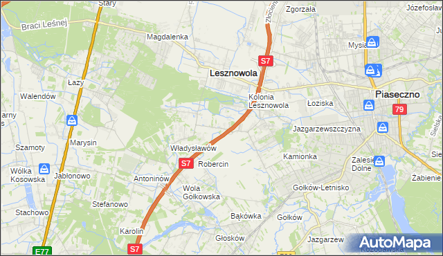 mapa Wilcza Góra gmina Lesznowola, Wilcza Góra gmina Lesznowola na mapie Targeo