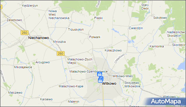 mapa Witkówko, Witkówko na mapie Targeo