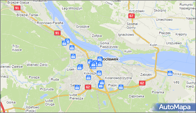 mapa Włocławka, Włocławek na mapie Targeo
