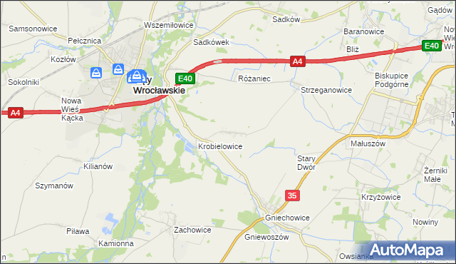 mapa Wojtkowice, Wojtkowice na mapie Targeo