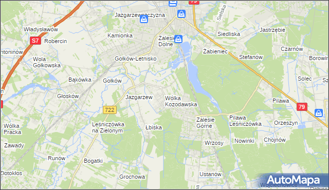 mapa Wólka Kozodawska, Wólka Kozodawska na mapie Targeo