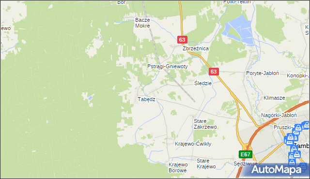 mapa Zagroby-Zakrzewo, Zagroby-Zakrzewo na mapie Targeo