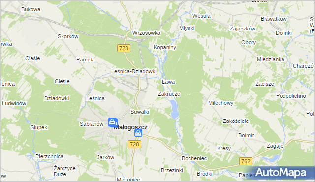 mapa Zakrucze, Zakrucze na mapie Targeo