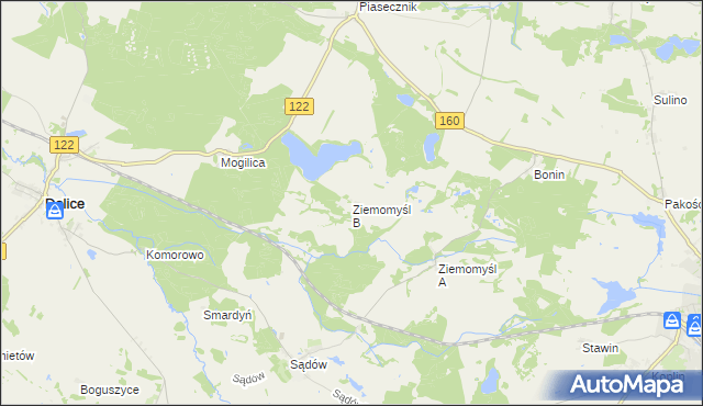 mapa Ziemomyśl B, Ziemomyśl B na mapie Targeo