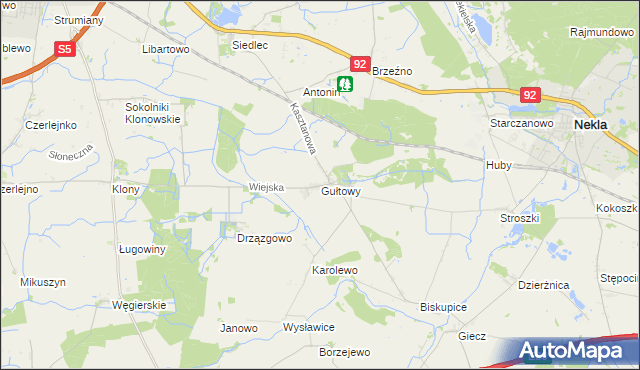 mapa Gułtowy, Gułtowy na mapie Targeo