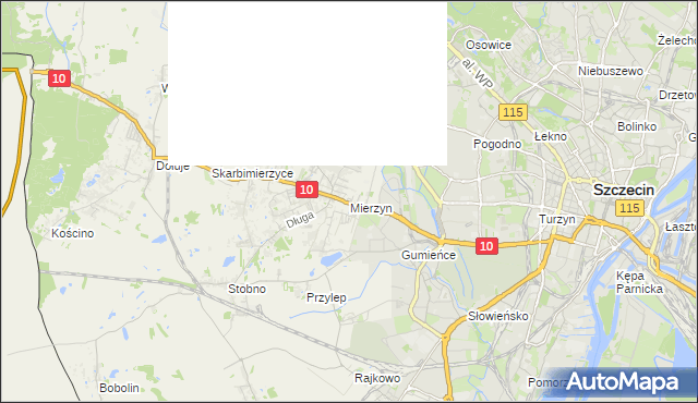 mapa Mierzyn gmina Dobra (Szczecińska), Mierzyn gmina Dobra (Szczecińska) na mapie Targeo