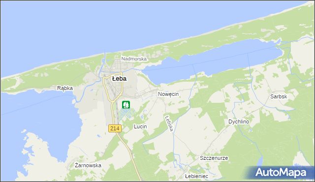 mapa Nowęcin, Nowęcin na mapie Targeo