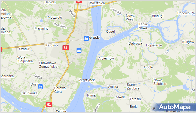 mapa Arciechów gmina Radzymin, Arciechów gmina Radzymin na mapie Targeo