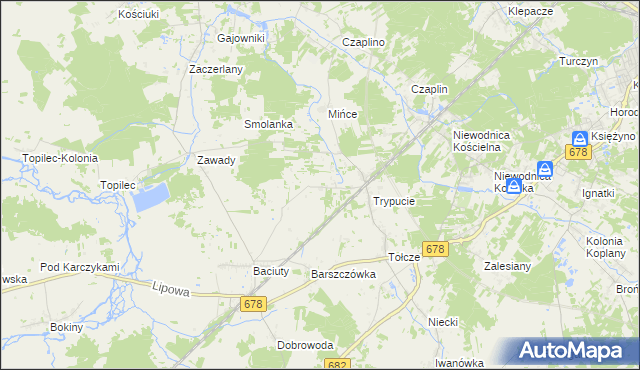mapa Baciuty-Kolonia, Baciuty-Kolonia na mapie Targeo