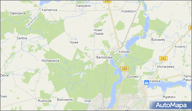 mapa Bartodzieje gmina Wągrowiec, Bartodzieje gmina Wągrowiec na mapie Targeo