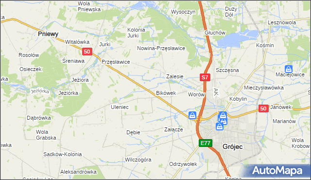 mapa Bikówek, Bikówek na mapie Targeo