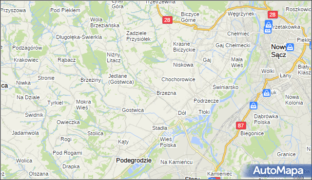 mapa Brzezna, Brzezna na mapie Targeo