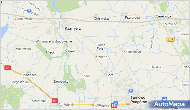 mapa Brzezno, Brzezno na mapie Targeo