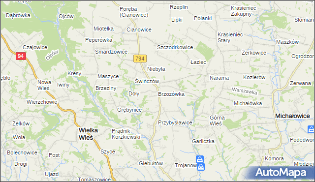 mapa Brzozówka gmina Zielonki, Brzozówka gmina Zielonki na mapie Targeo