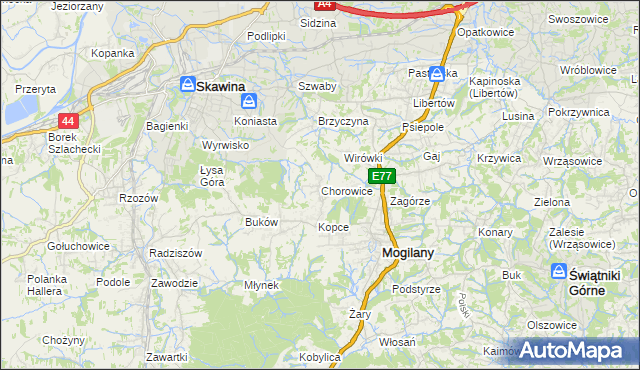mapa Chorowice, Chorowice na mapie Targeo