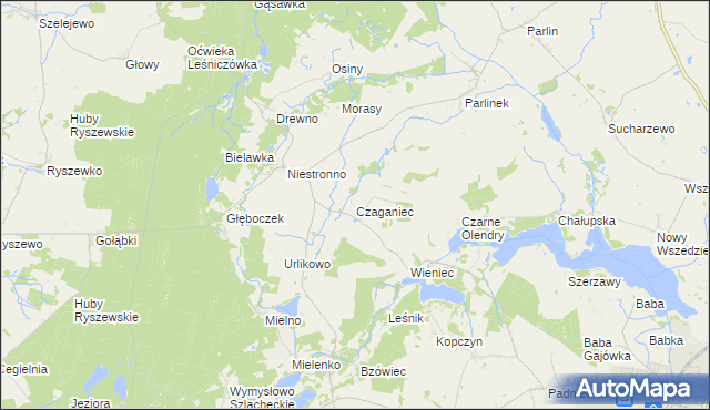 mapa Czaganiec, Czaganiec na mapie Targeo