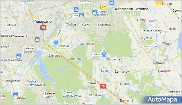 mapa Czarnów gmina Konstancin-Jeziorna, Czarnów gmina Konstancin-Jeziorna na mapie Targeo