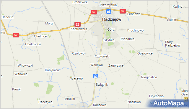 mapa Czołówek, Czołówek na mapie Targeo